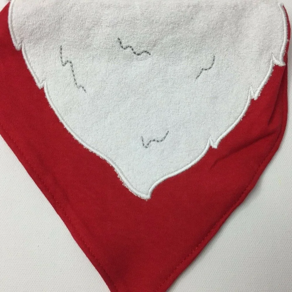 Carter's Just One You Red Christmas Santa Beard Bandanna Bib Holiday Festive